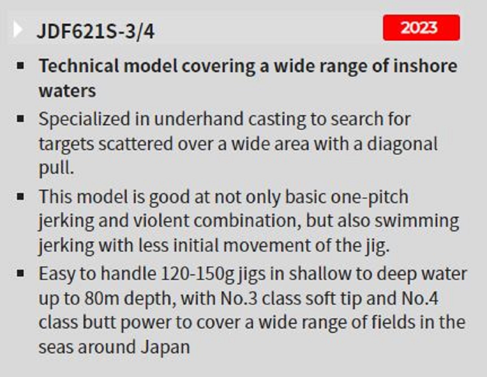 Tenryu Rod Spinning Jig Zam Drag Force JDF 621S-3/4 (2826)